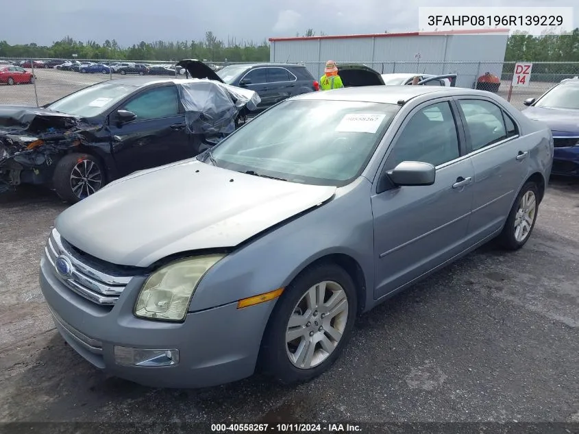 2006 Ford Fusion Sel VIN: 3FAHP08196R139229 Lot: 40558267