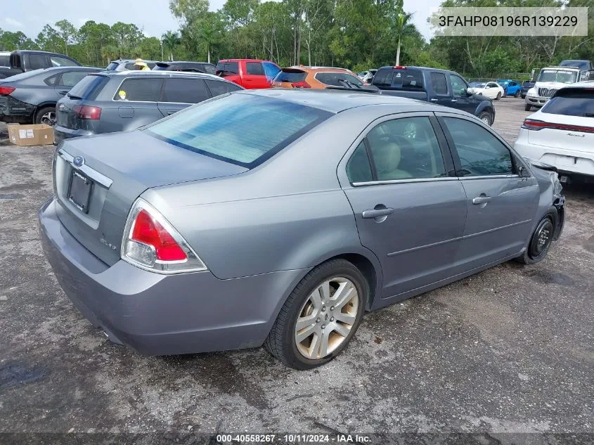 2006 Ford Fusion Sel VIN: 3FAHP08196R139229 Lot: 40558267