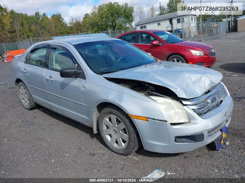 2006 Ford Fusion Se VIN: 3FAHP07Z86R235263 Lot: 40563731