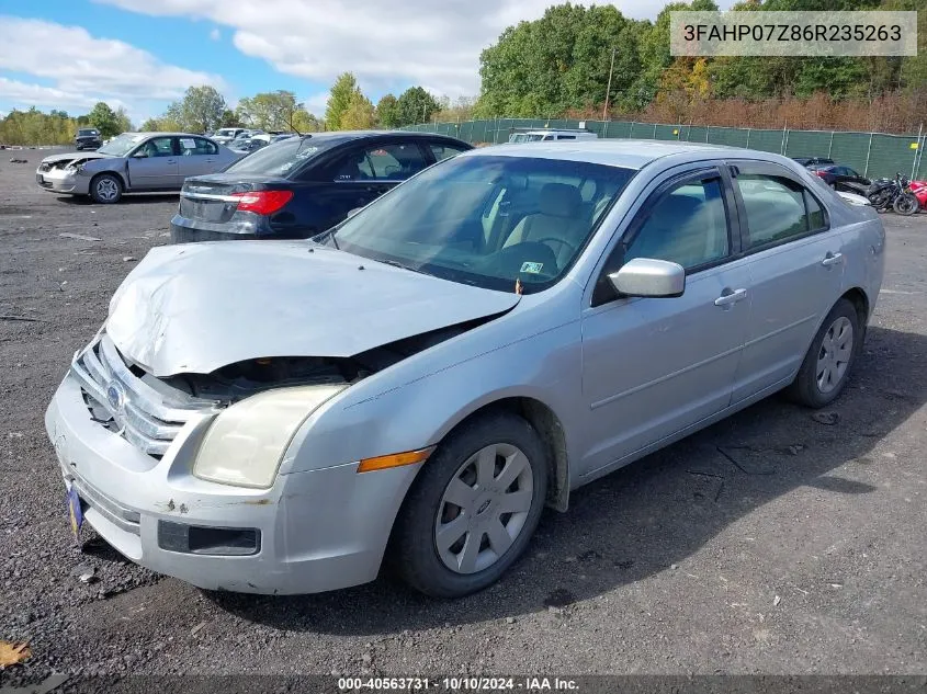 2006 Ford Fusion Se VIN: 3FAHP07Z86R235263 Lot: 40563731