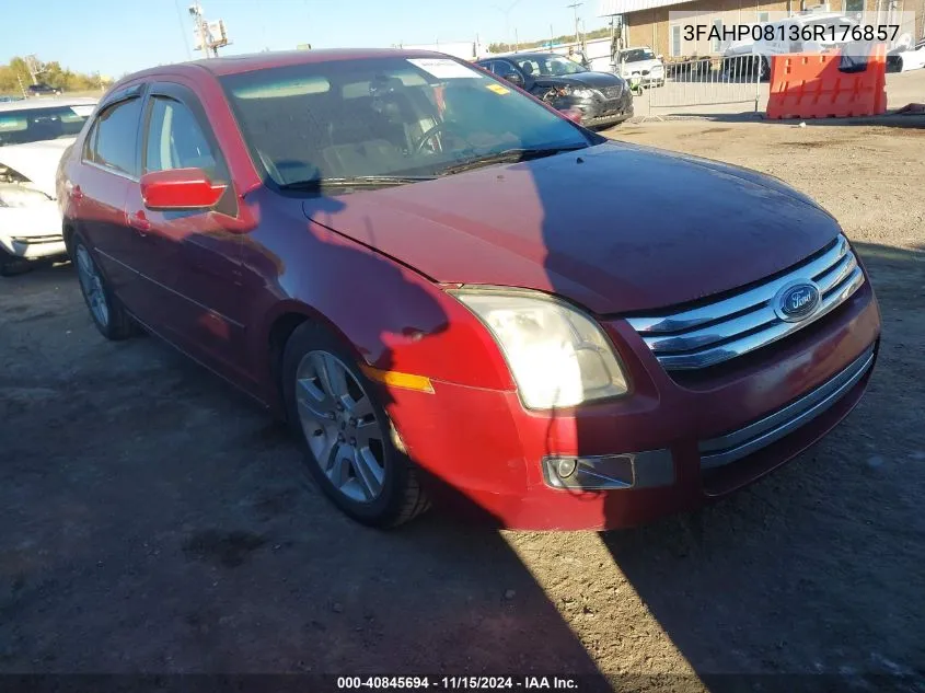 2006 Ford Fusion Sel VIN: 3FAHP08136R176857 Lot: 40845694