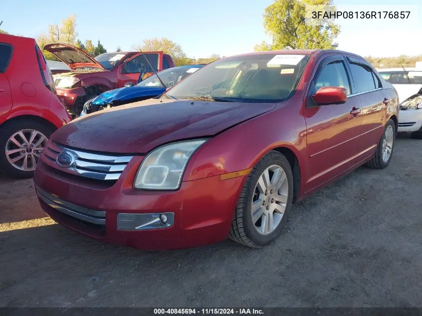 2006 Ford Fusion Sel VIN: 3FAHP08136R176857 Lot: 40845694