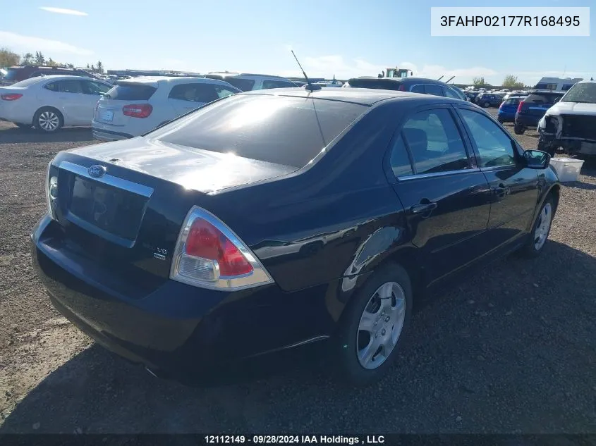 2007 Ford Fusion Sel VIN: 3FAHP02177R168495 Lot: 12112149