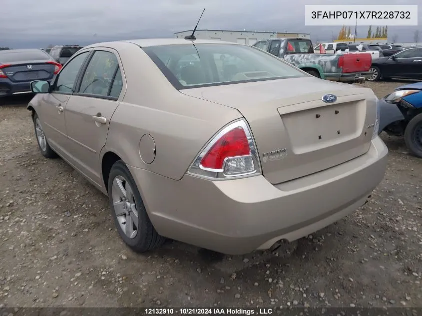 2007 Ford Fusion VIN: 3FAHP071X7R228732 Lot: 12132910