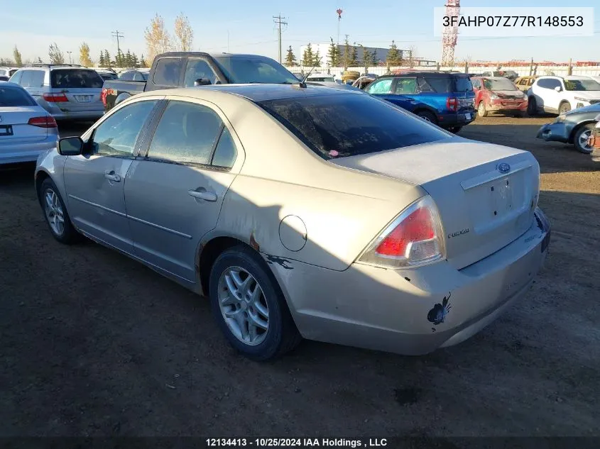 2007 Ford Fusion Se VIN: 3FAHP07Z77R148553 Lot: 12134413