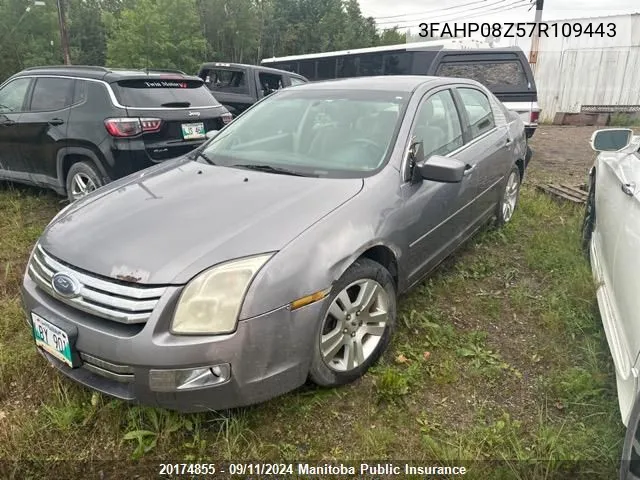 2007 Ford Fusion Sel VIN: 3FAHP08Z57R109443 Lot: 20174855