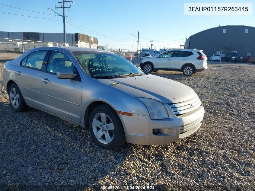 2007 Ford Fusion Se VIN: 3FAHP01157R263445 Lot: 30049170