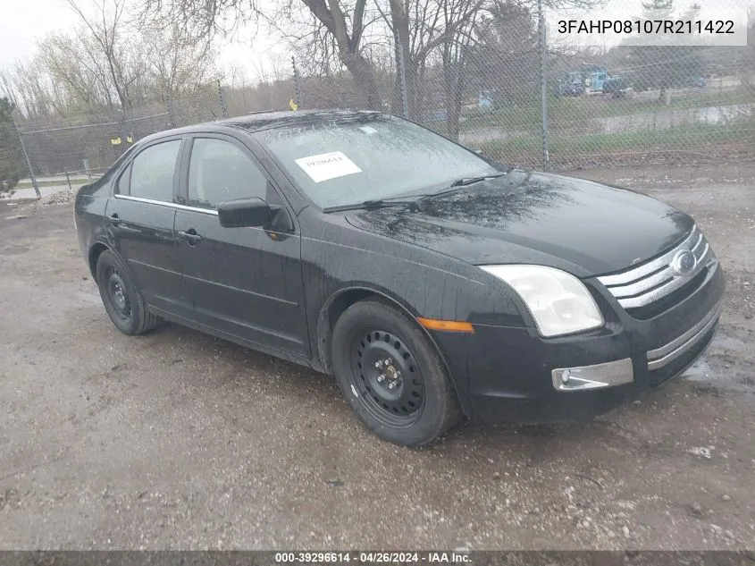 2007 Ford Fusion Sel VIN: 3FAHP08107R211422 Lot: 39296614