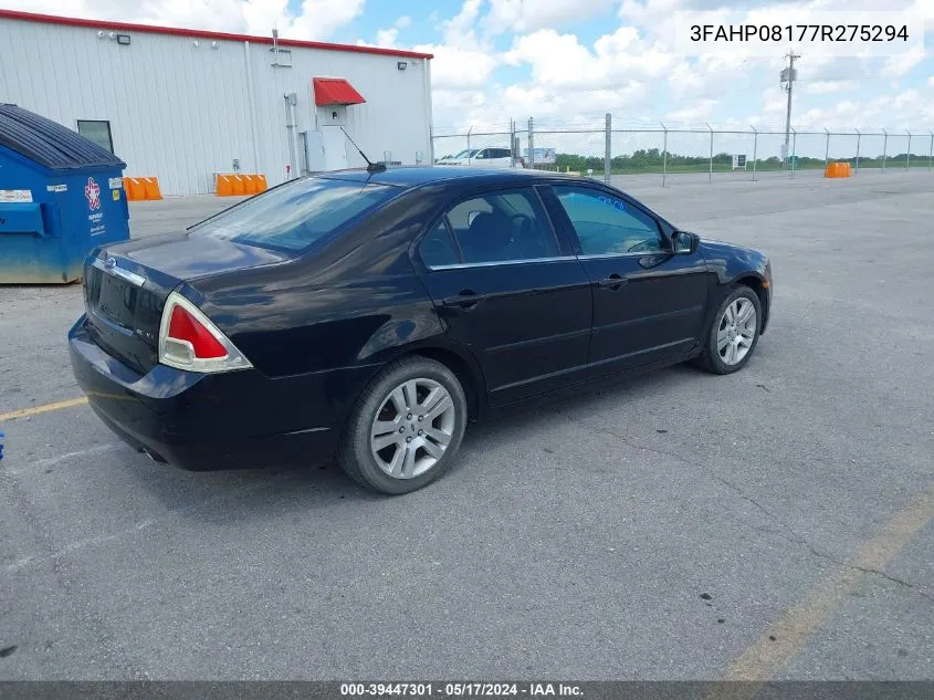 2007 Ford Fusion Sel VIN: 3FAHP08177R275294 Lot: 39447301