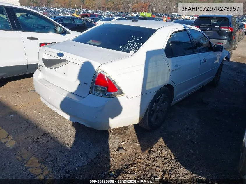 2007 Ford Fusion Se VIN: 3FAHP07Z97R273957 Lot: 38226908