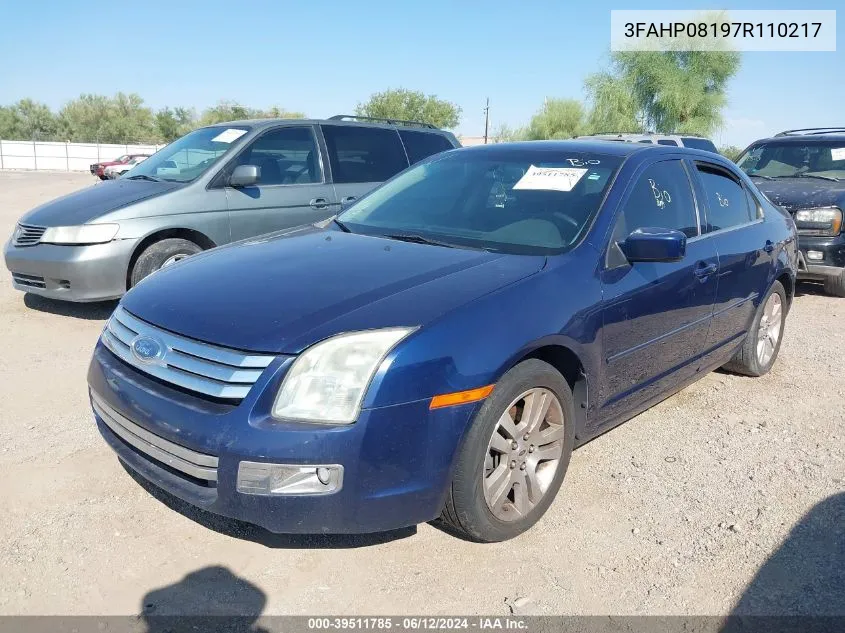 2007 Ford Fusion Sel VIN: 3FAHP08197R110217 Lot: 39511785