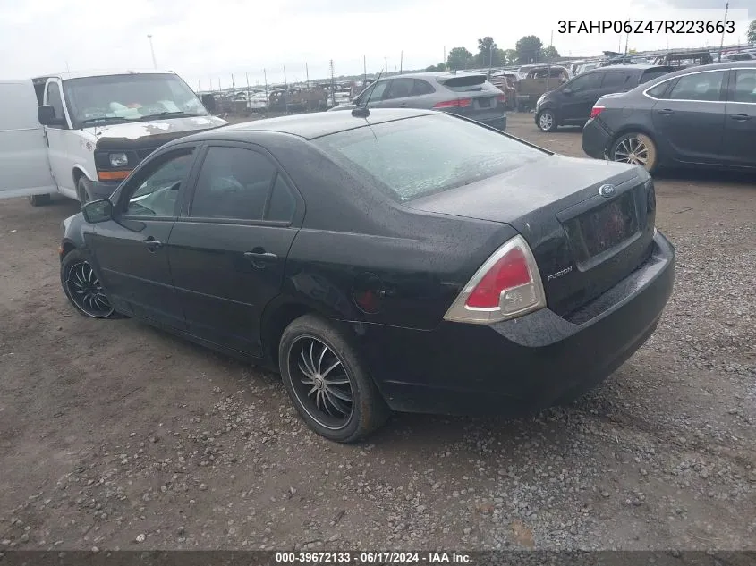 2007 Ford Fusion S VIN: 3FAHP06Z47R223663 Lot: 39672133