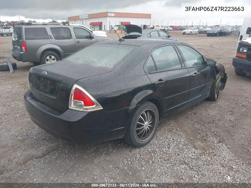 2007 Ford Fusion S VIN: 3FAHP06Z47R223663 Lot: 39672133