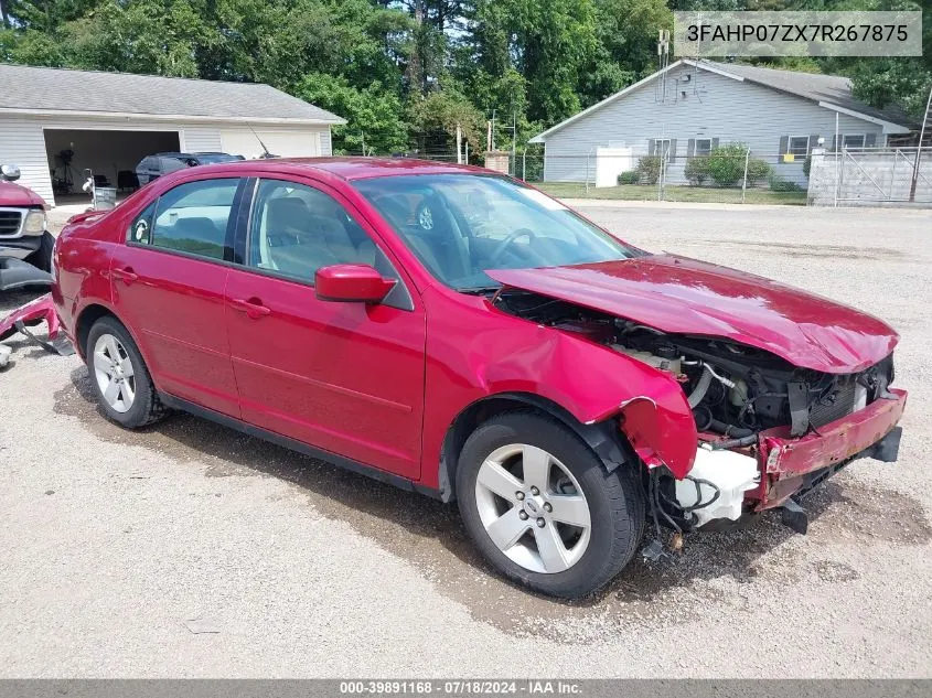 2007 Ford Fusion Se VIN: 3FAHP07ZX7R267875 Lot: 39891168