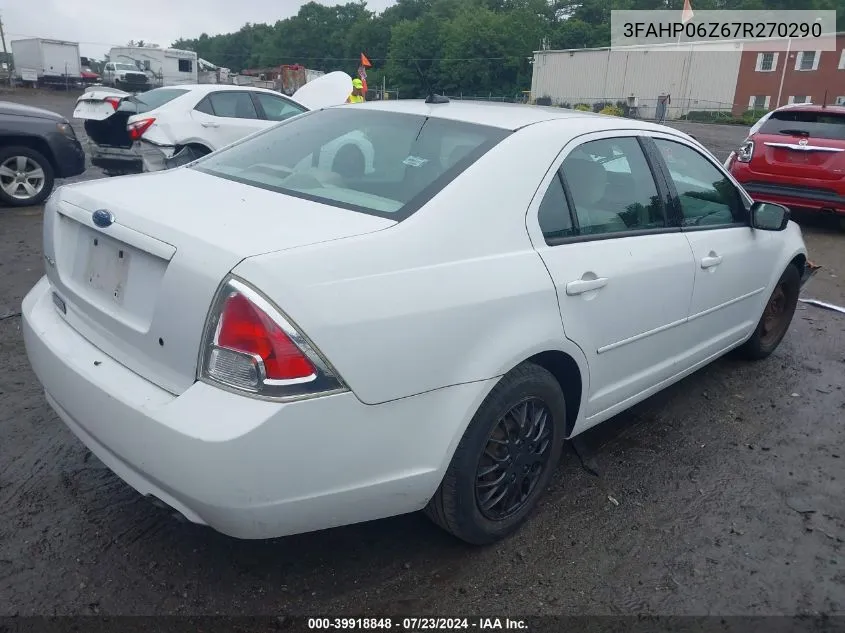 2007 Ford Fusion S VIN: 3FAHP06Z67R270290 Lot: 39918848