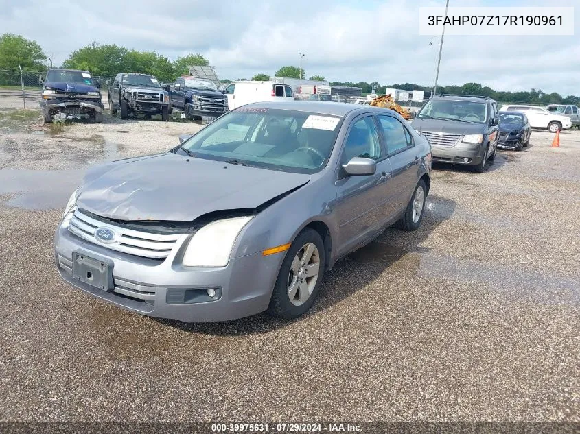 2007 Ford Fusion Se VIN: 3FAHP07Z17R190961 Lot: 39975631