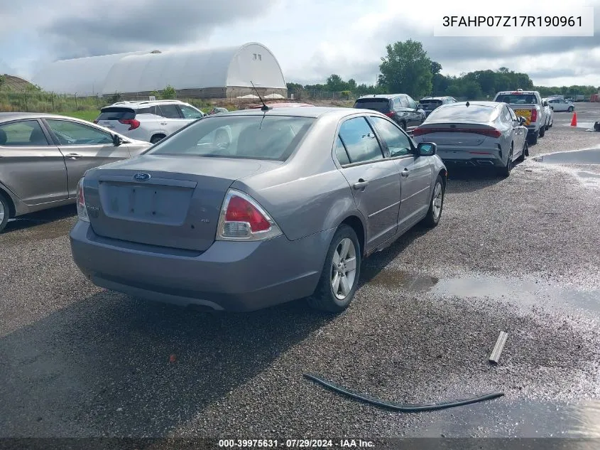 3FAHP07Z17R190961 2007 Ford Fusion Se