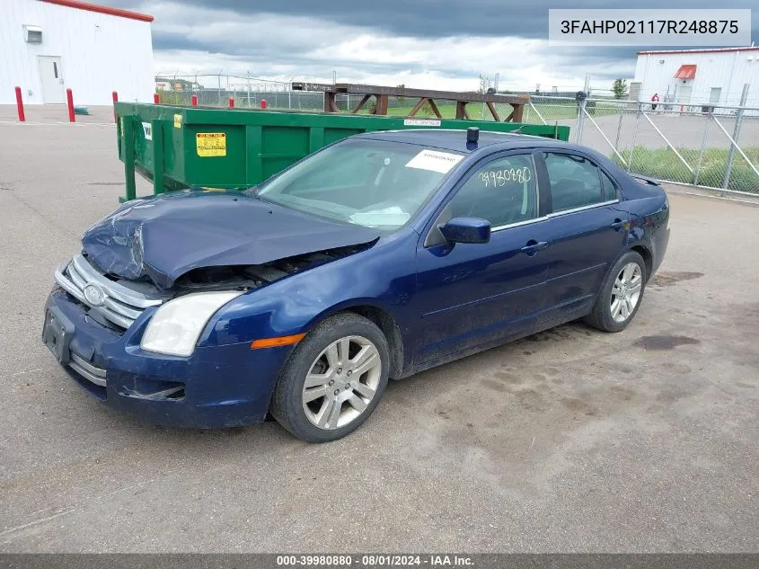 2007 Ford Fusion Sel VIN: 3FAHP02117R248875 Lot: 39980880