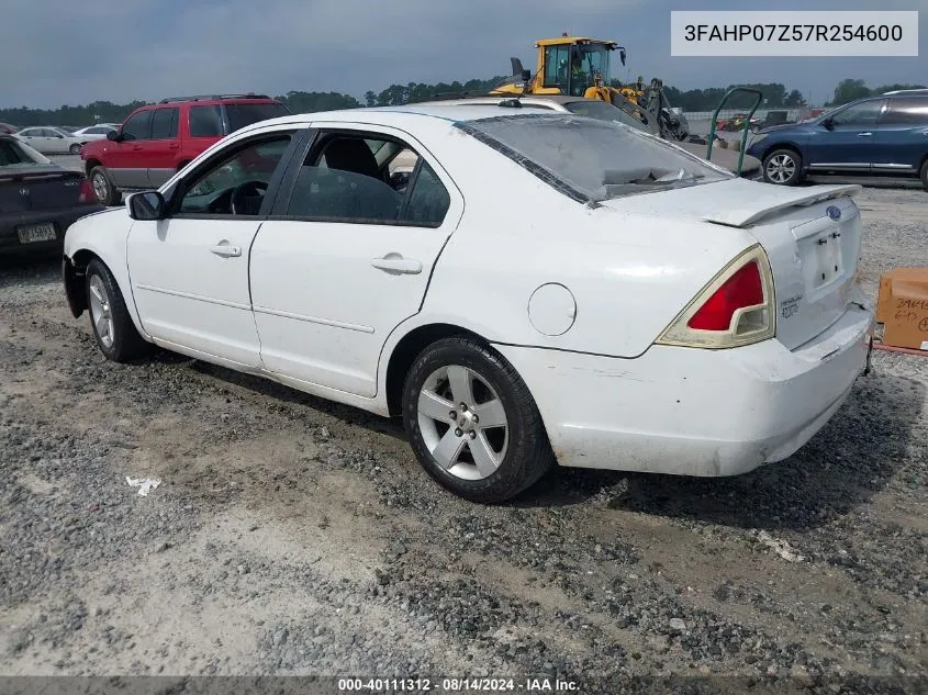 2007 Ford Fusion Se VIN: 3FAHP07Z57R254600 Lot: 40111312