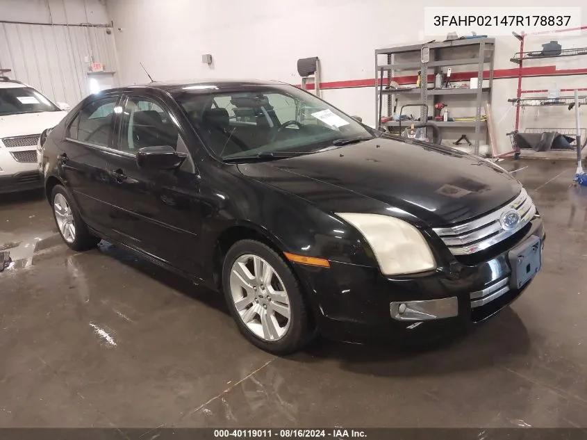 2007 Ford Fusion Sel VIN: 3FAHP02147R178837 Lot: 40119011