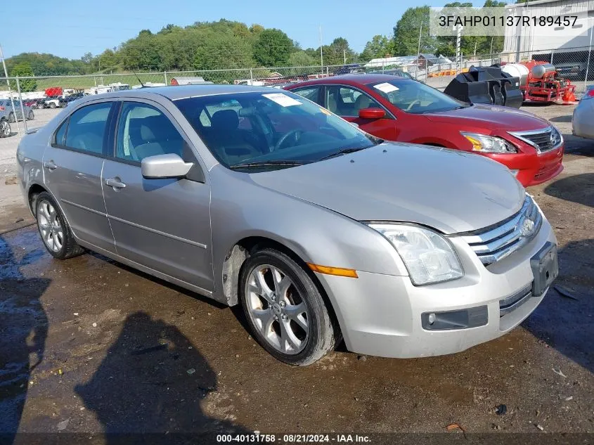 2007 Ford Fusion Se VIN: 3FAHP01137R189457 Lot: 40131758