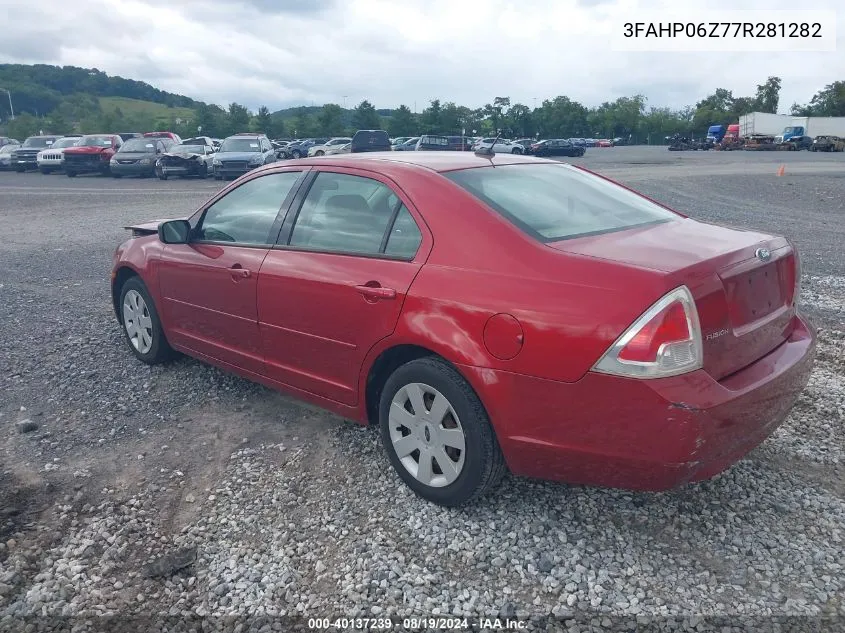 2007 Ford Fusion S VIN: 3FAHP06Z77R281282 Lot: 40137239