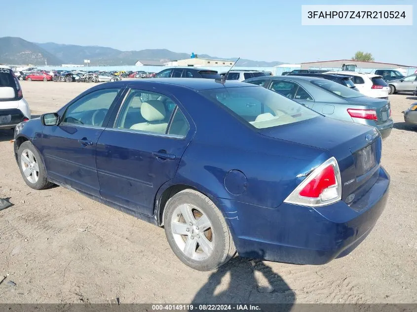 3FAHP07Z47R210524 2007 Ford Fusion Se