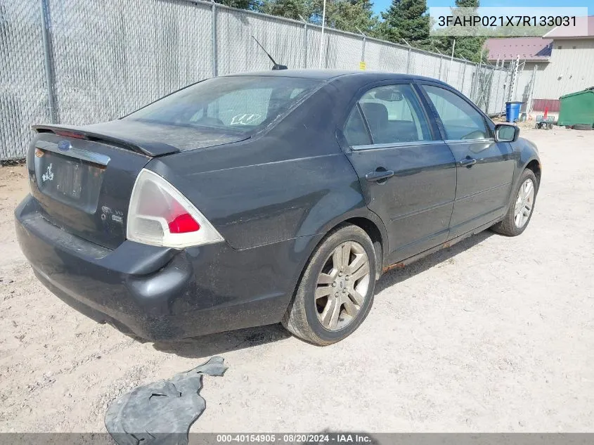 2007 Ford Fusion Sel VIN: 3FAHP021X7R133031 Lot: 40154905