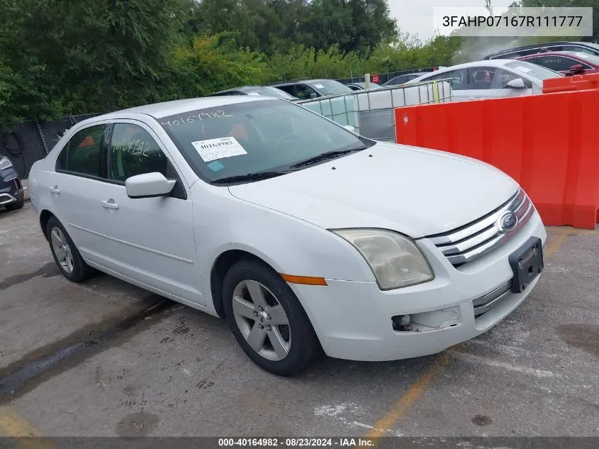 2007 Ford Fusion Se VIN: 3FAHP07167R111777 Lot: 40164982