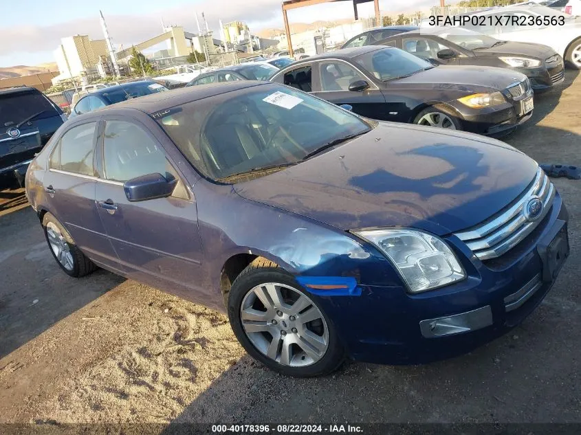 2007 Ford Fusion Sel VIN: 3FAHP021X7R236563 Lot: 40178396