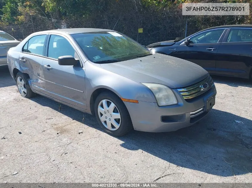 2007 Ford Fusion S VIN: 3FAHP06Z57R278901 Lot: 40212330