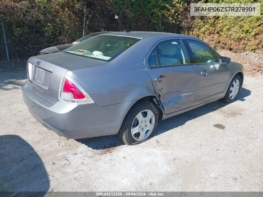 2007 Ford Fusion S VIN: 3FAHP06Z57R278901 Lot: 40212330