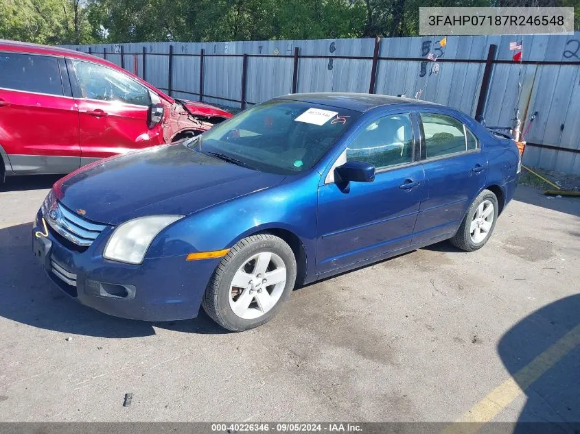 2007 Ford Fusion Se VIN: 3FAHP07187R246548 Lot: 40226346