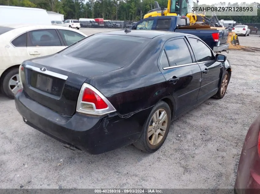 2007 Ford Fusion Sel VIN: 3FAHP08Z97R128593 Lot: 40259316