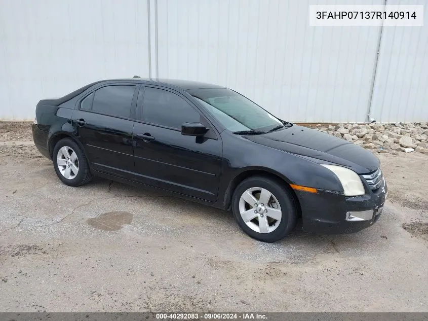 2007 Ford Fusion Se VIN: 3FAHP07137R140914 Lot: 40292083