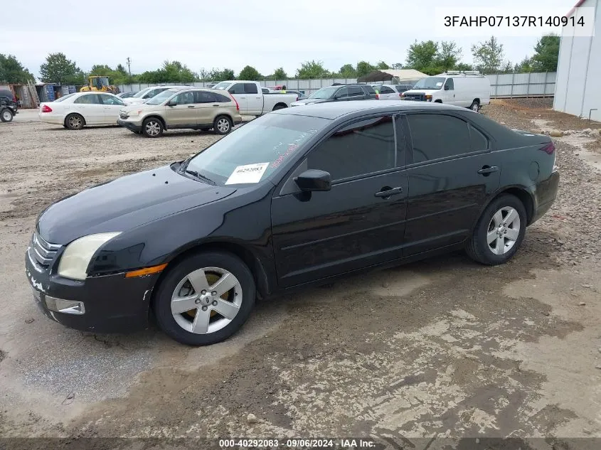 2007 Ford Fusion Se VIN: 3FAHP07137R140914 Lot: 40292083