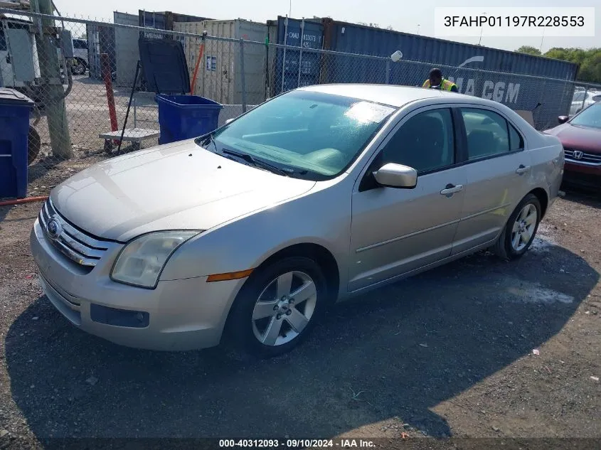 2007 Ford Fusion Se VIN: 3FAHP01197R228553 Lot: 40312093