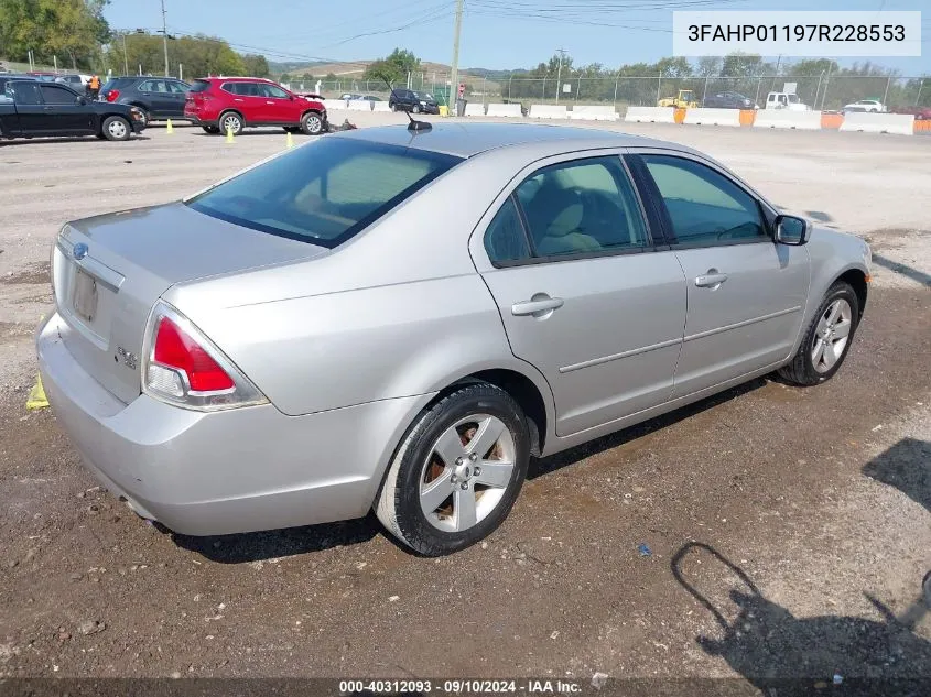 2007 Ford Fusion Se VIN: 3FAHP01197R228553 Lot: 40312093