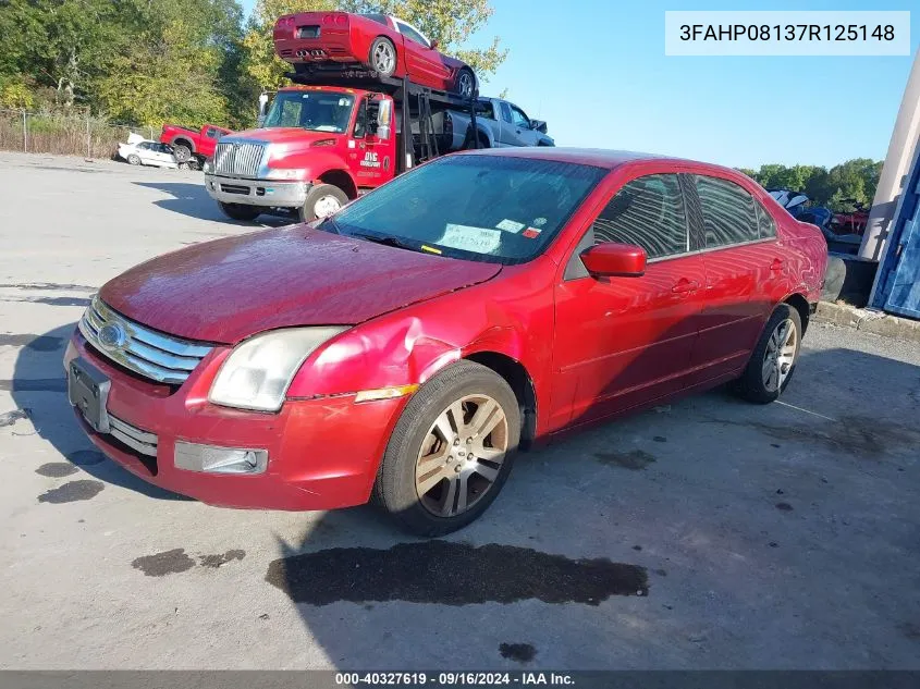 2007 Ford Fusion Sel VIN: 3FAHP08137R125148 Lot: 40327619