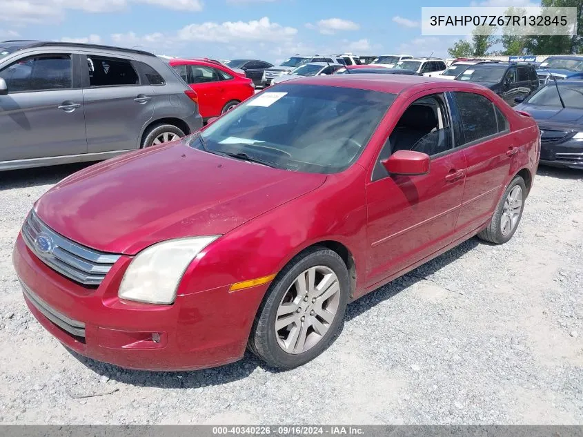 2007 Ford Fusion Se VIN: 3FAHP07Z67R132845 Lot: 40340226