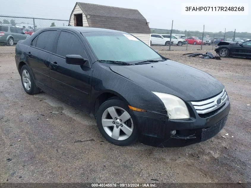 2007 Ford Fusion Se VIN: 3FAHP07117R248268 Lot: 40345576