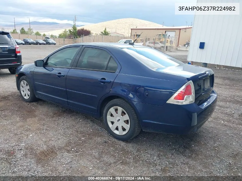 2007 Ford Fusion S VIN: 3FAHP06Z37R224982 Lot: 40366874