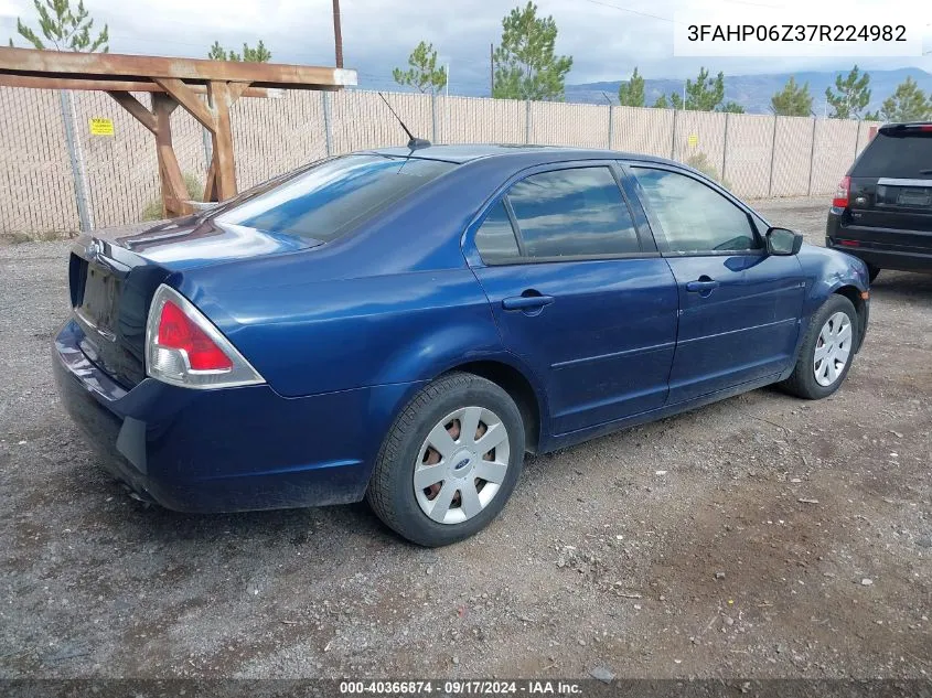 2007 Ford Fusion S VIN: 3FAHP06Z37R224982 Lot: 40366874