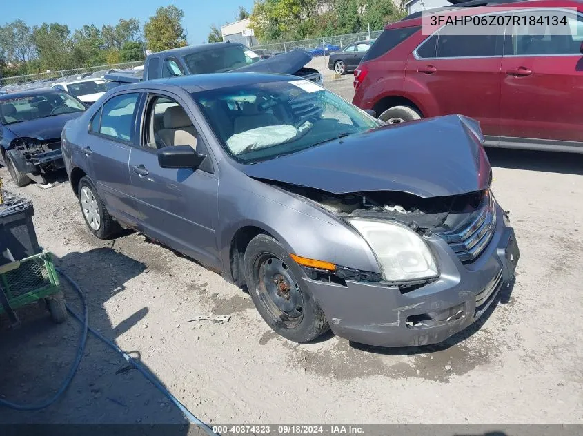 2007 Ford Fusion S VIN: 3FAHP06Z07R184134 Lot: 40374323