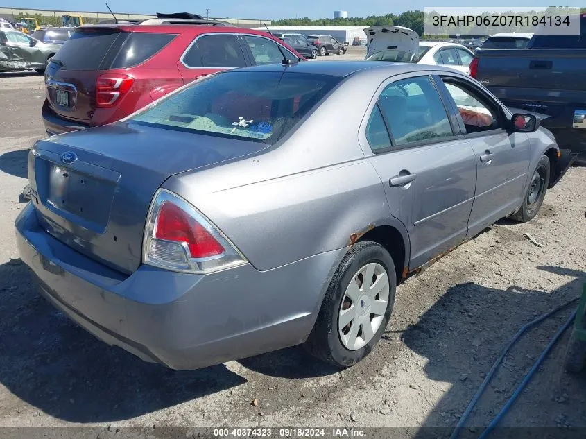 2007 Ford Fusion S VIN: 3FAHP06Z07R184134 Lot: 40374323