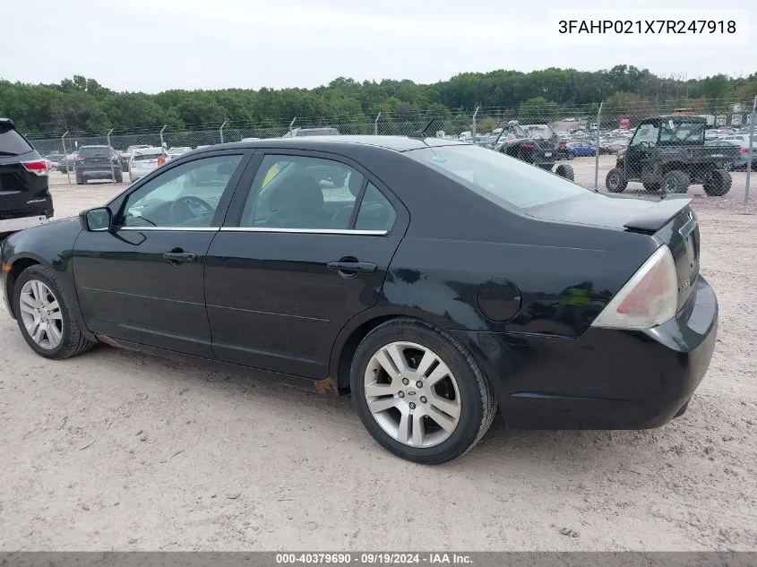 2007 Ford Fusion Sel VIN: 3FAHP021X7R247918 Lot: 40379690