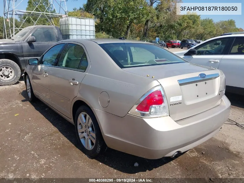 2007 Ford Fusion Sel VIN: 3FAHP08187R180050 Lot: 40388295