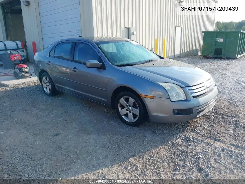 2007 Ford Fusion Se VIN: 3FAHP07157R209439 Lot: 40420631