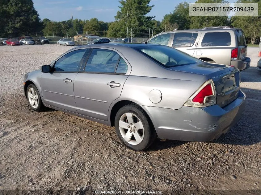 2007 Ford Fusion Se VIN: 3FAHP07157R209439 Lot: 40420631