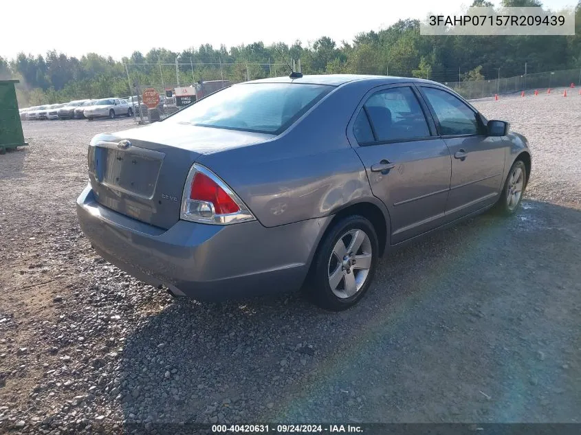 2007 Ford Fusion Se VIN: 3FAHP07157R209439 Lot: 40420631